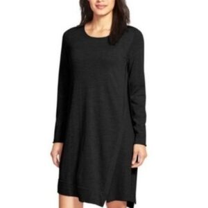 Eileen Fisher Merino Wool Long Sleeve Asymmetrical Minimalist Dress